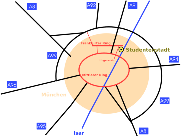 Anfahrt zur StuSta